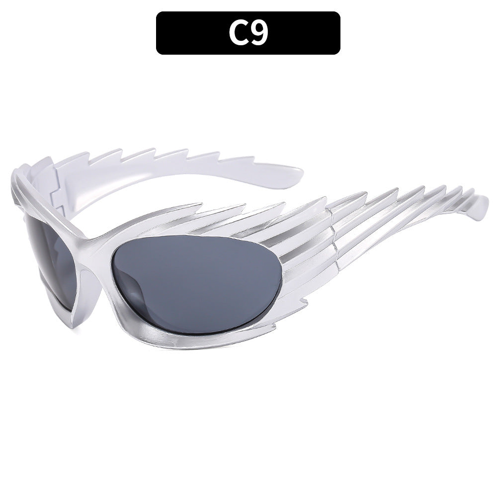 Gafas de sol de PC de erizo invertido y2k al por mayor